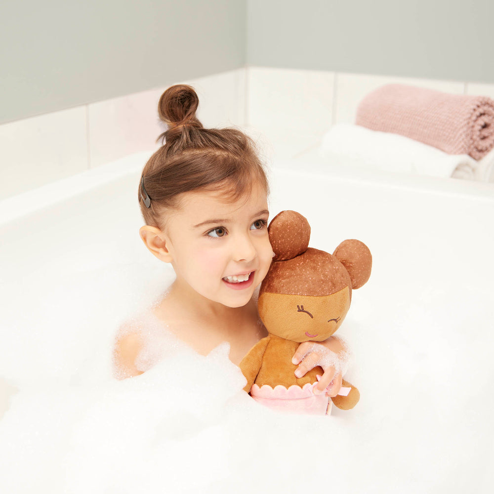Badepuppe Bath Doll Babi mit braunen Haaren
