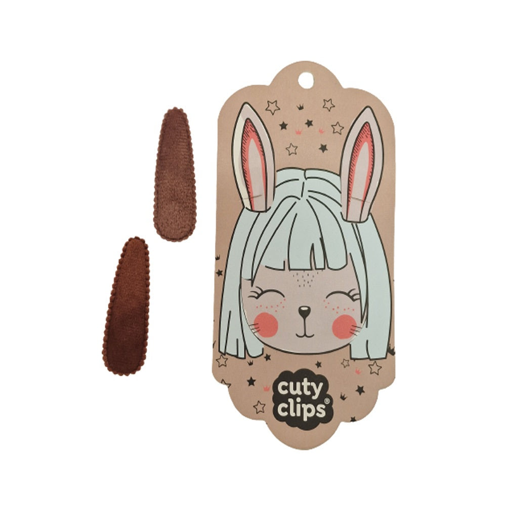 Haarclips Cuty Clips - Bunny Ears Braun