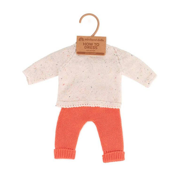 Strick-Set für Puppen – Pullover mit Hose 38 cm