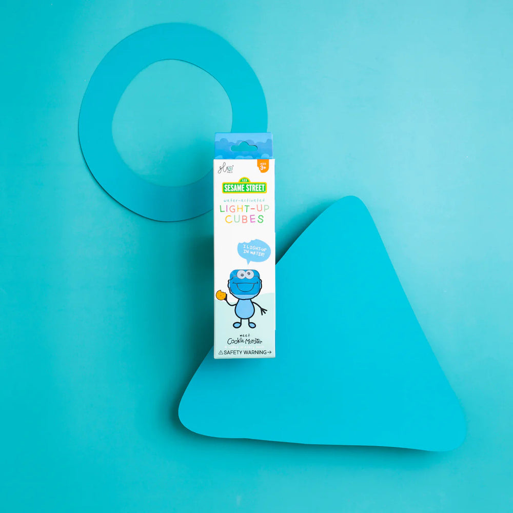 Sensorik-Würfel, die im Wasser leuchten Cookie Monster Sesamstraße – blau - Tublu.de