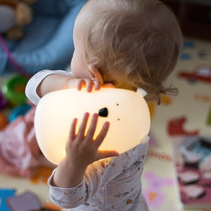 Große Bärenlampe – weiß mit Fernbedienung