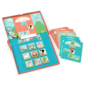Magnetisches Puzzle mit 18 Aufgabenkarten von Edulogic – Prinzessin und Einhörner