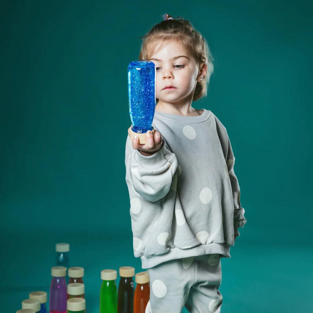 Sensorische Flasche FLOAT – Blau - Tublu.de