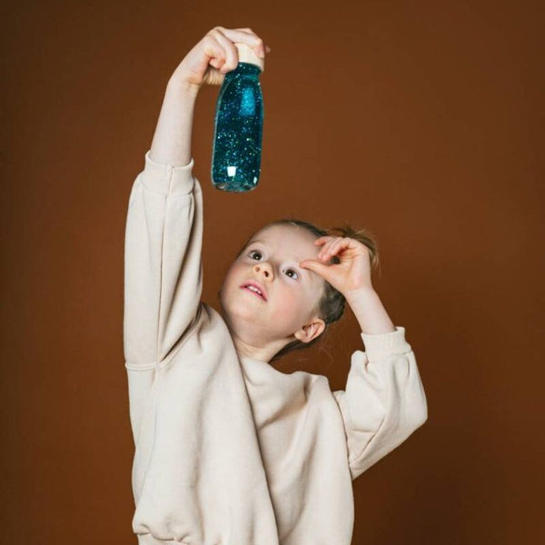 Sensorische Flasche FLOAT – Türkis - Tublu.de