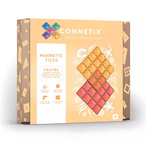 Magnetbausteine – Pastell-Zitrone & Pfirsich-Grundplatte 2 Teile - Tublu.de