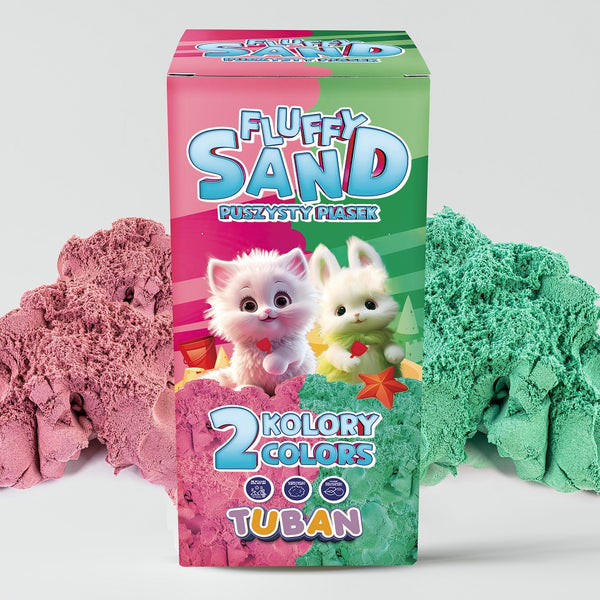 Fluffy Sand Set – Flauschiger Sand rosa und grün