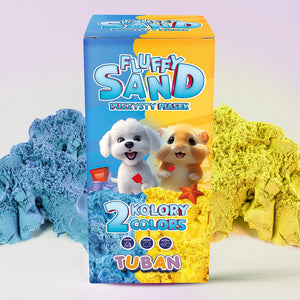 Set Fluffy Sand – Flaumiger Sand blau und gelb