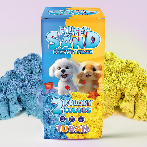 Set Fluffy Sand – Flaumiger Sand blau und gelb