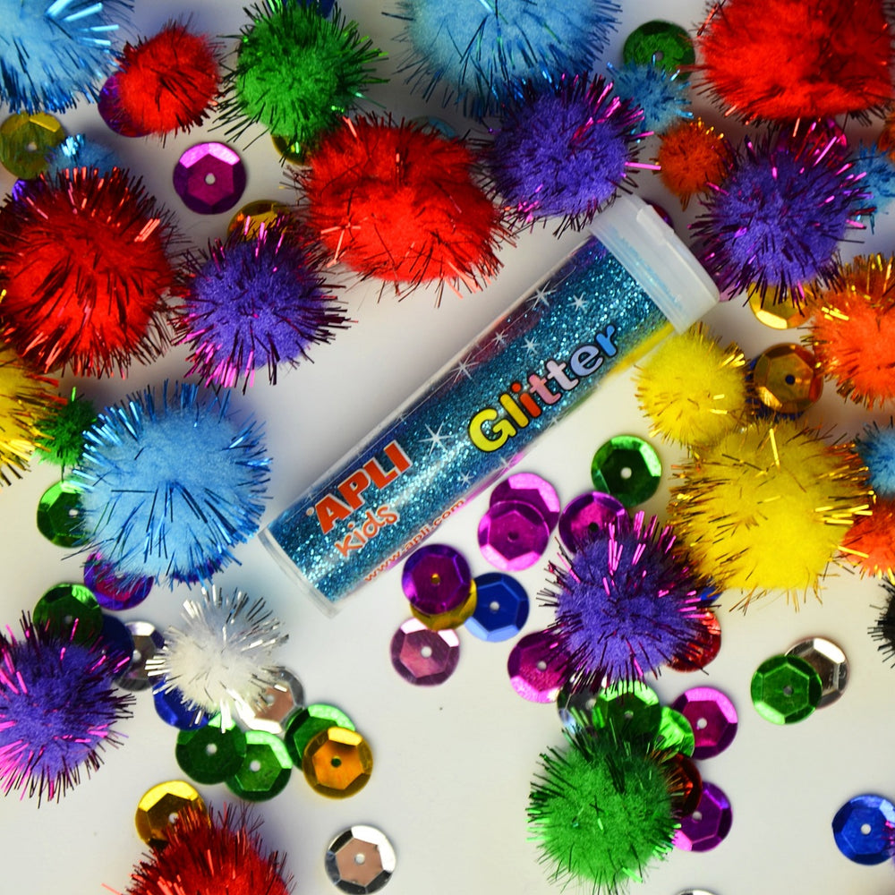 Set mit sensorischen Accessoires – Pompons, Pailletten, Glitzer - Tublu.de