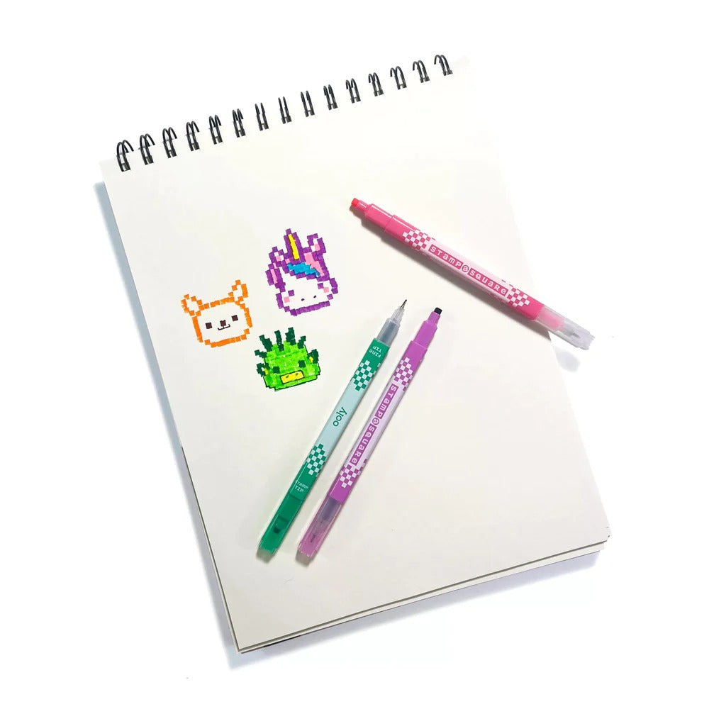 Feinschreiber mit Pixel-Art-Stempeln – Stamp-A-Square
