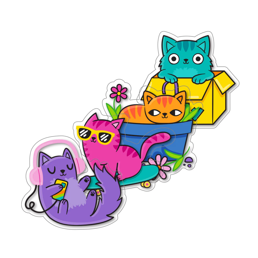 Wasserfeste Stickiville-Sticker – Kätzchen