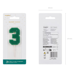 Geburtstagskerze 6 cm – Zahl 3 grün