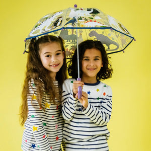 Transparenter Regenschirm, der seine Farbe wechselt – Dinosaurier - Tublu.de