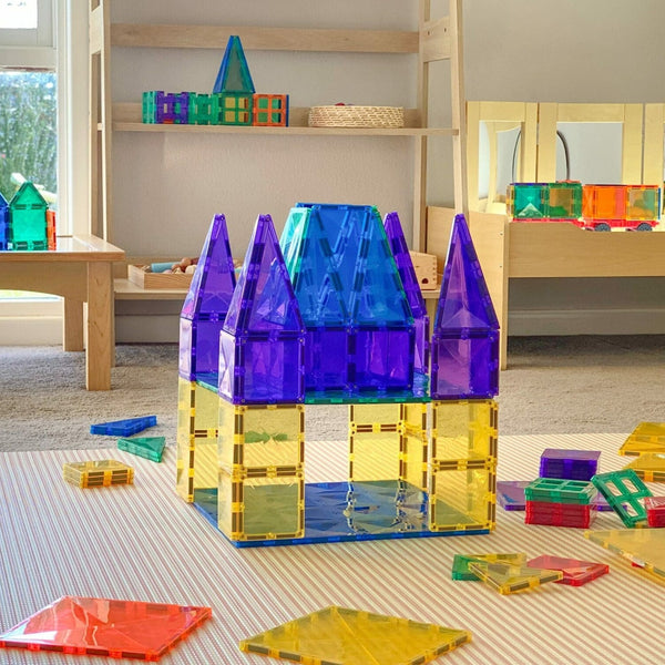 Magnetbausteine – Pastell-Rosa- & Beere-Grundplatte 2 Teile - Tublu.de