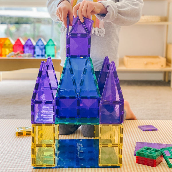 Magnetbausteine – Pastell-Rosa- & Beere-Grundplatte 2 Teile - Tublu.de