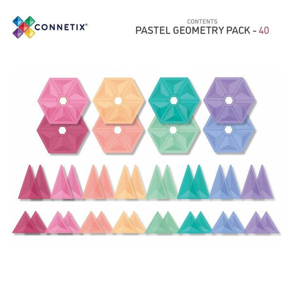 Magnetbausteine – Pastell-Geometrie-Set 40 Teile - Tublu.de