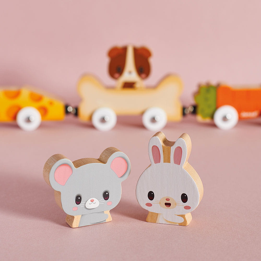 Magnetische Holzfahrzeuge mit Haustieren – Bauernhof - Tublu.de