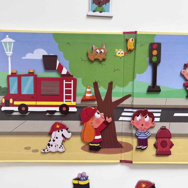 Magnetisches Puzzle Magneti'stories – Feuerwehrleute - Tublu.de