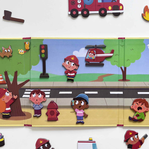 Magnetisches Puzzle Magneti'stories – Feuerwehrleute - Tublu.de