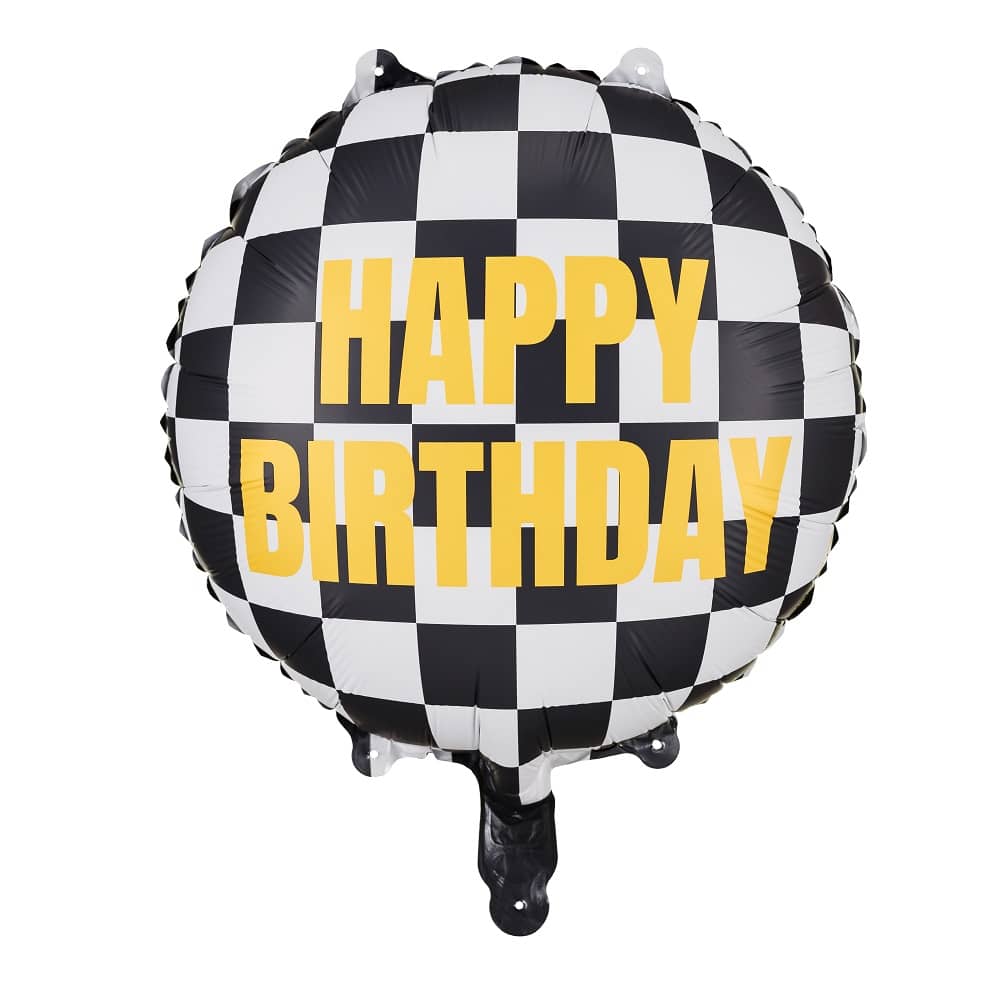 Folienballon – Schachbrett Happy Birthday 45 cm