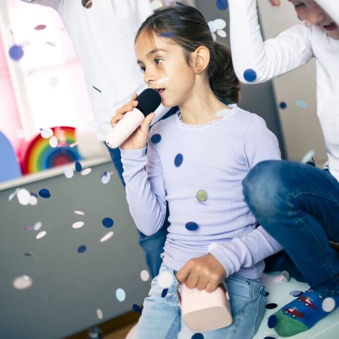 Karaoke-Set für Kinder + kabellose Kopfhörer - Rosa