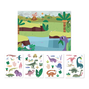 Wiederverwendbare Aufkleber mit Spielbrett – Dinosaurier - Tublu.de