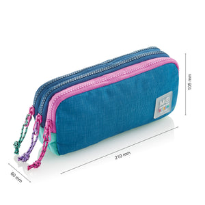 Dreifach-Federmäppchen – Rider Purple