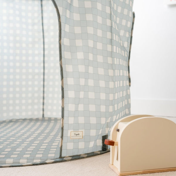 Kinderspielzelt Recycled - Gingham Blue