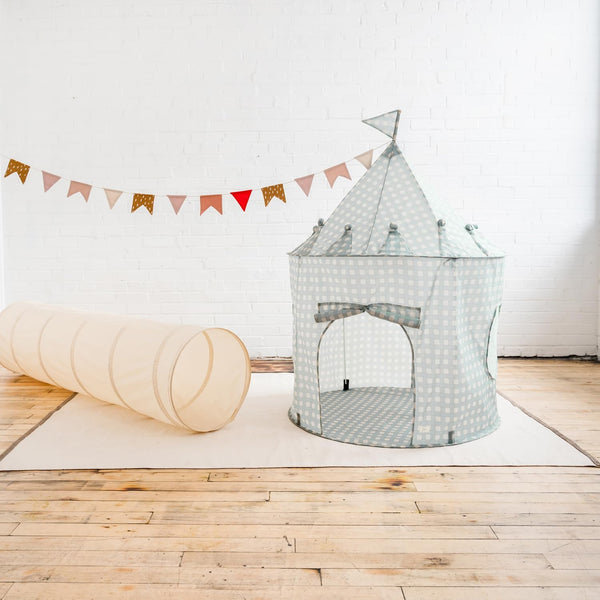 Kinderspielzelt Recycled - Gingham Blue
