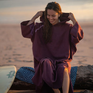 Badetuch, Poncho mit Kapuze – Blackcurrant