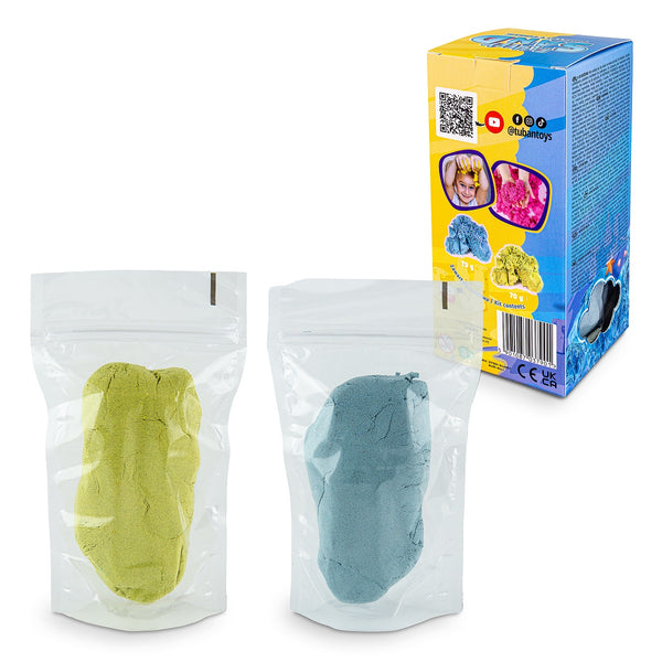 Set Fluffy Sand – Flaumiger Sand blau und gelb