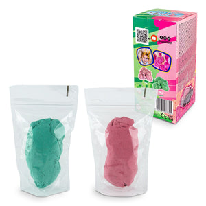 Fluffy Sand Set – Flauschiger Sand rosa und grün