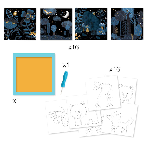 Bastelset zum Stecken  - Wald bei Nacht - Tublu.de