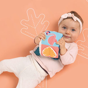 Sensorischer Würfel mit Rassel, Spiegel und Beißring - Tublu.de