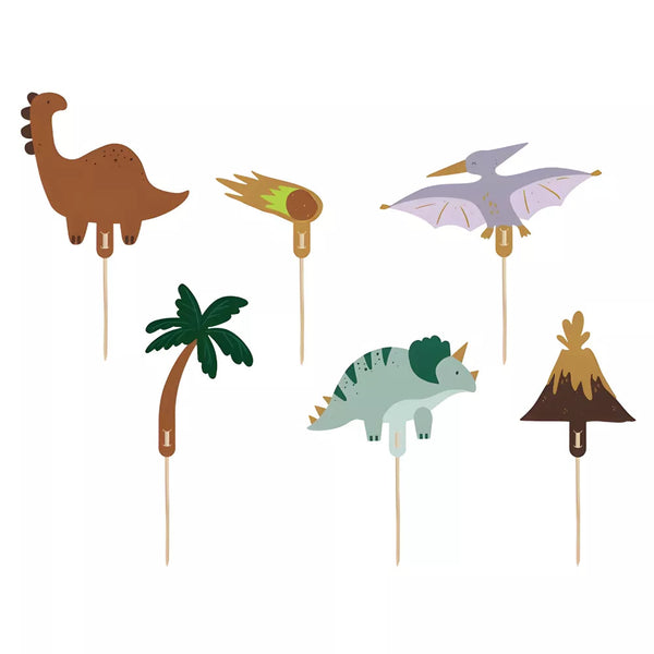 Kuchendekorationen – Dinosaurier, 6 Stück