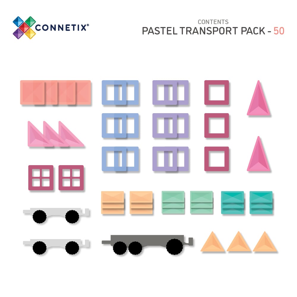 Magnetbausteine - Pastellfarbenes Transport Pack 50 Teile - Tublu.de