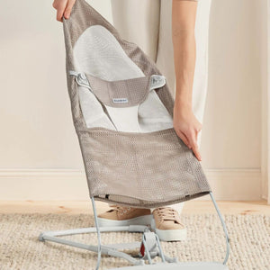 Zusätzlicher Stoffsitz für Babywippe Balance Soft Mesh – Beige-Grau/Weiß