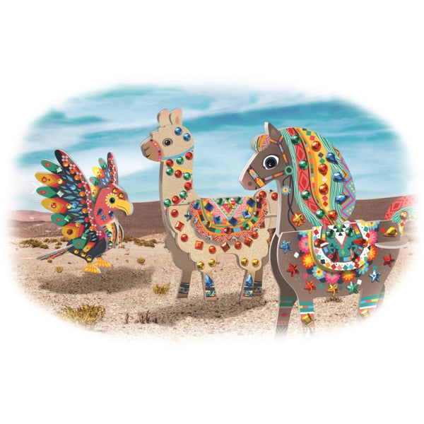 3D-Kunstset mit Diamanten – Tiere Südamerikas