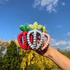 Beißring Saftige Himbeere mit Blättern – Rosa