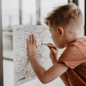 Große Silikonmatte zum wiederholten Ausmalen – Dinosaurier - Tublu.de