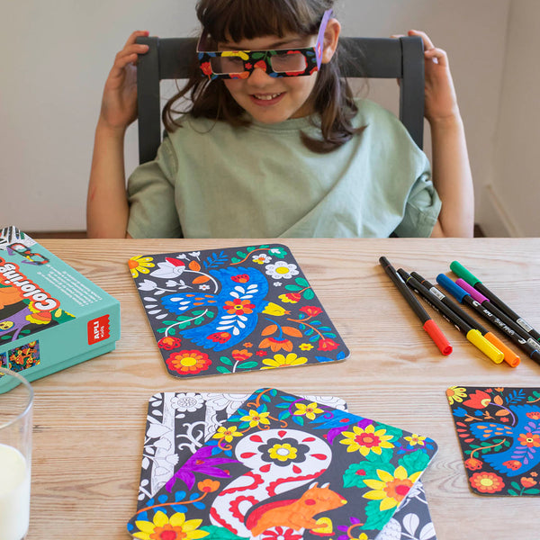 Kunstset mit Brille – 3D-Ausmalen - Tublu.de
