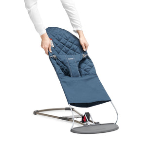 Zusätzlicher Stoffsitz für Babywippe BLISS Woven Classic Quilt – Marineblau