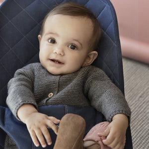 Zusätzlicher Stoffsitz für Babywippe BLISS Woven Classic Quilt – Marineblau