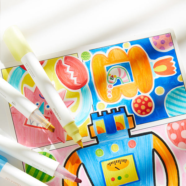 Transparente Marker mit doppelter Spitze – 24 Farben - Tublu.de