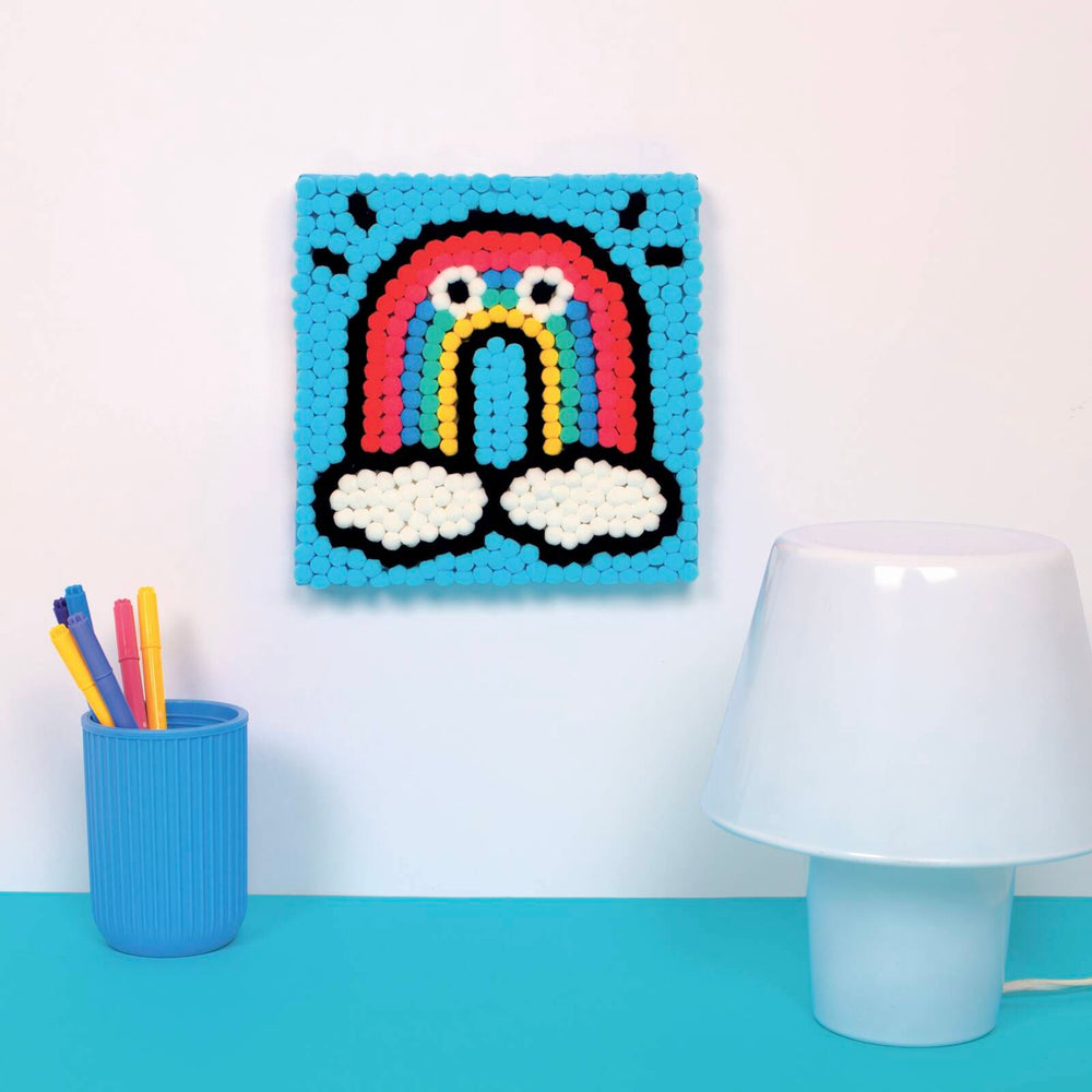 Kreativset zum Bekleben mit Pompons – Regenbogen - Tublu.de
