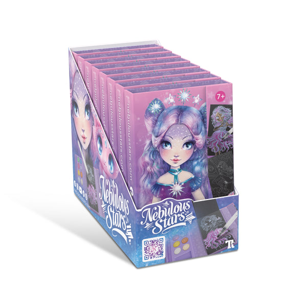 Malbuch mit schwarzen Seiten, Wasserstift und Pinsel – Nebuli Größe S