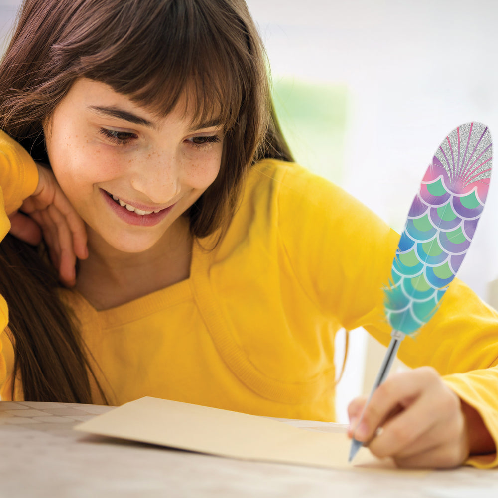 Kugelschreiber mit bunter Feder – Coralia