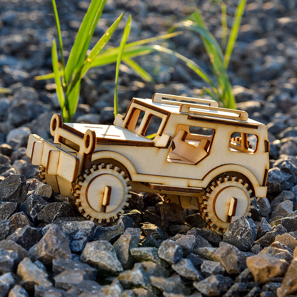 Holzpuzzle 3D-Modell – Jeep