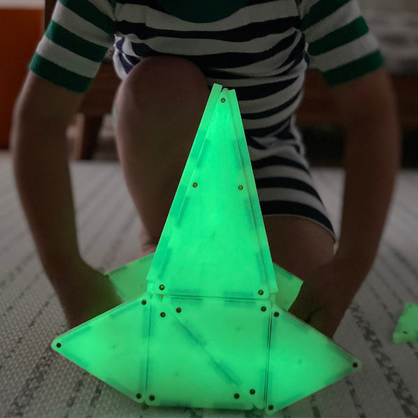 Magnetische Bausteine, die im Dunkeln leuchten – Glow, 16 Teile