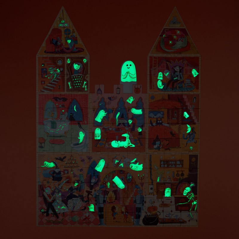 Doppelseitiges Puzzle, leuchtet im Dunkeln – Das verzauberte Schloss, 100 Teile - Tublu.de
